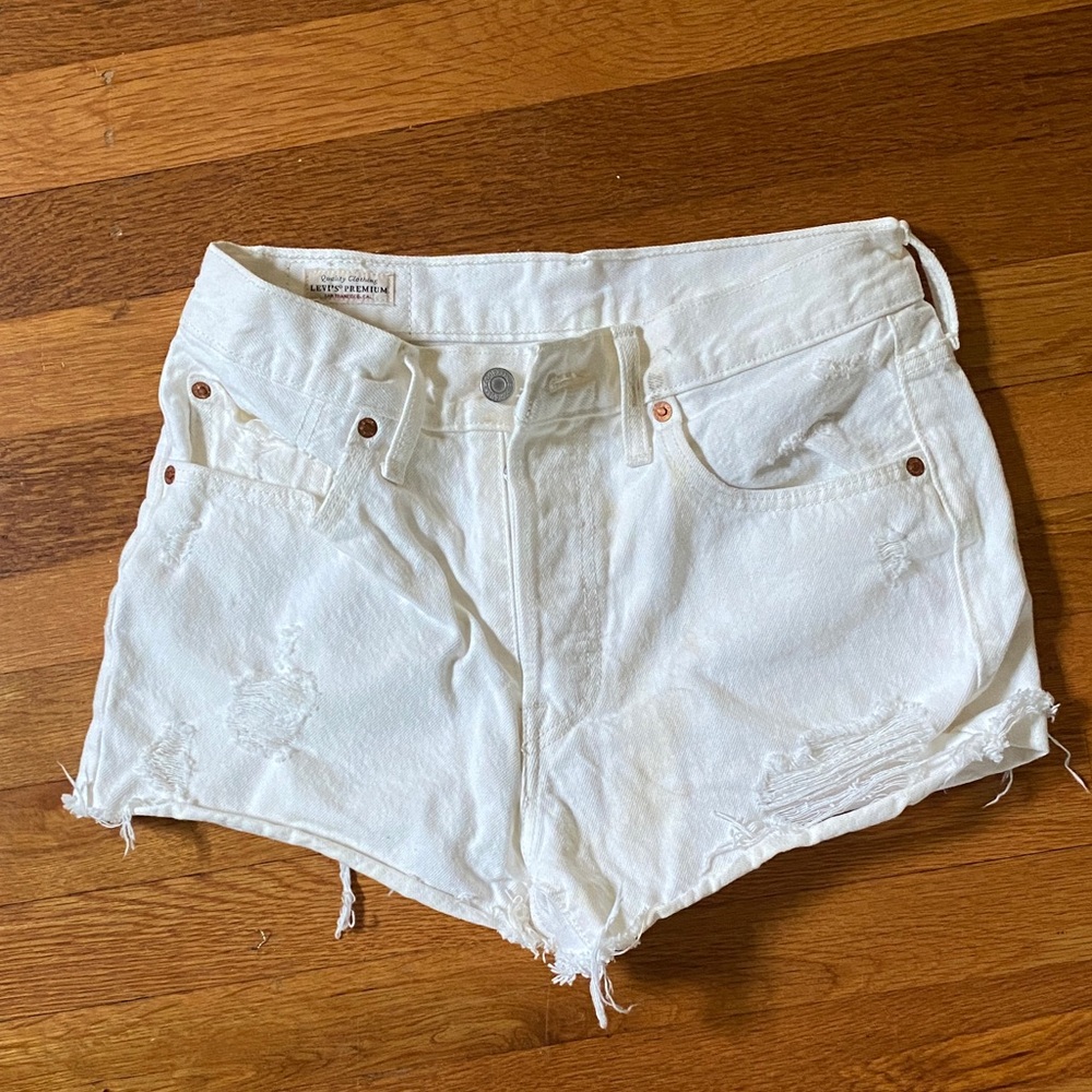 Levi's Off-White Jean Shorts